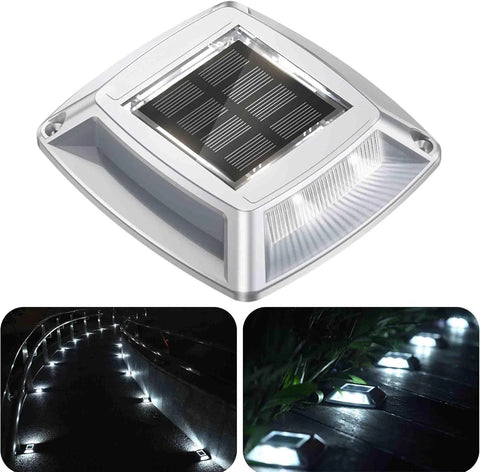 LED Solar Deck Lights Outdoor Waterproof Garden Step & Pathway Lamps