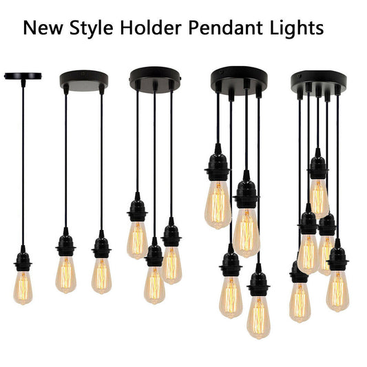 Vintage Ceiling Pendant Lights PVC Cord Flex Holder Fitting Hanging Retro Lamp