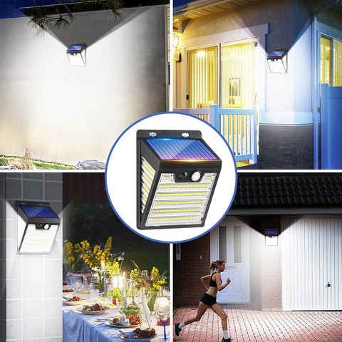 Solar Motion Sensor LED Wall Light Outdoor Waterproof Security Lamp 1000LM