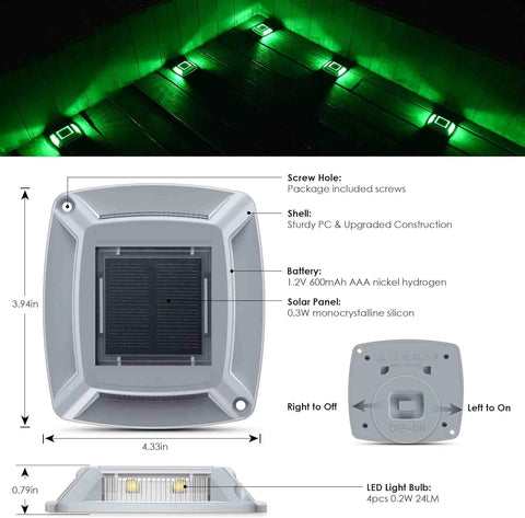 LED Solar Deck Lights Outdoor Waterproof Garden Step & Pathway Lamps