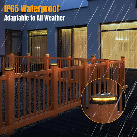 Solar Post Cap Light 3 Mode Dimmable LED Garden Fence Lamp Waterproof
