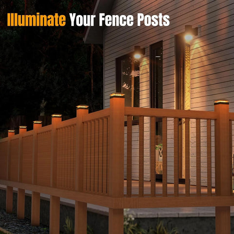 Solar Post Cap Light 3 Mode Dimmable LED Garden Fence Lamp Waterproof