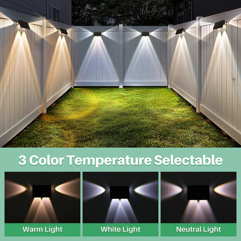 Solar LED Wall Light Outdoor Garden Door Fence Lamp Black RGB Dimmable