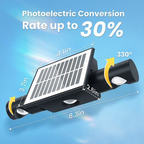 Solar LED Wall Light Outdoor Garden Door Fence Lamp Black RGB Dimmable