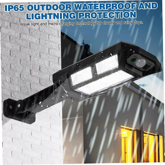 6000W LED Solar Street Wall Light in UK - Dusk to Dawn LED Solar Parking Lot Flood Light, Commercial Area Lighting for Outside, Yard, Garden, Path