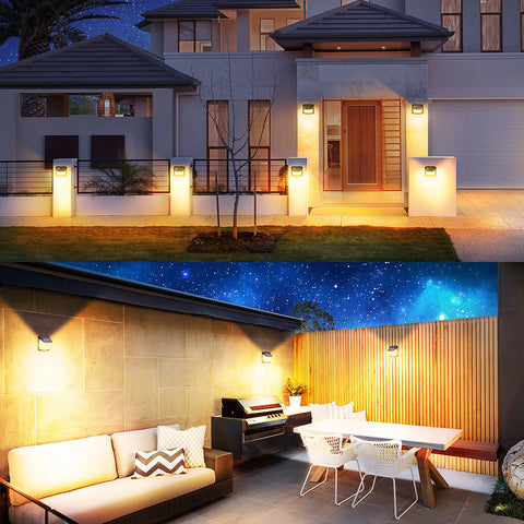 Warm Lighting Solar Wall Lights PIR Motion Sensor Outdoor Garden Lamp