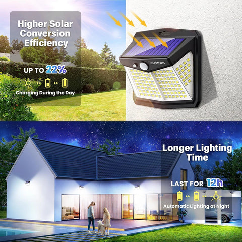 128 LED Solar Motion Sensor Wall Light Outdoor Waterproof Garden Security Lamp
