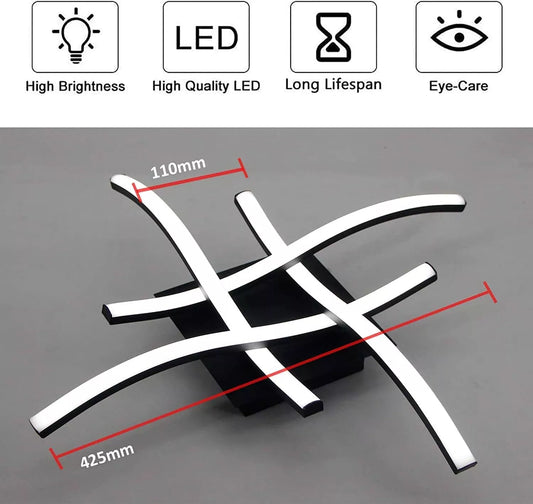 Buy 24W LED Black Dimmable 4 Wave Ceiling Light In UK - Shop Now!