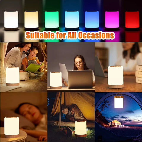 Lamp cycling through RGB colors in a child's bedroom

