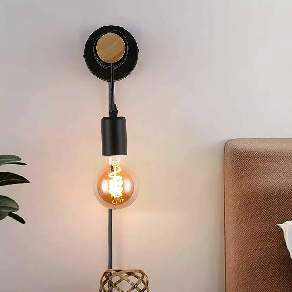 Modern Wood Arm Lighting Wall Lamp  In UK - Decorative Light Button Switch Wall Lights Compatible with Living Room
