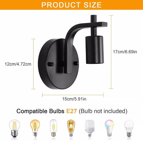 Black cage wall light pair for UK homes
