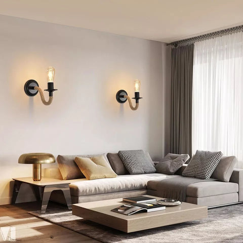 E27 base industrial wall lamp pair
