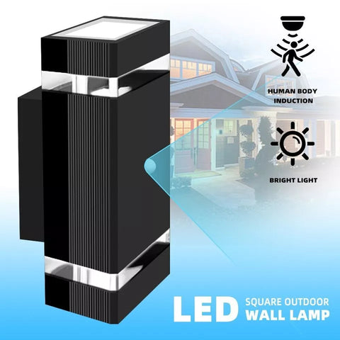 LED security wall light installed on modern home

