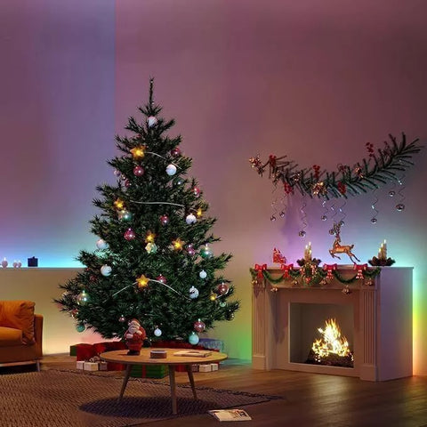 LED strip light showing multiple colours


