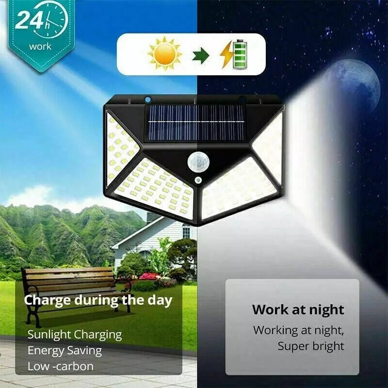 Buy 100 LEDs Solar Powered Wall Lights In UK - Shop Now!