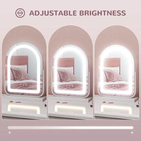 Modern vanity mirror light with 3-colour adjustable LED settings.

