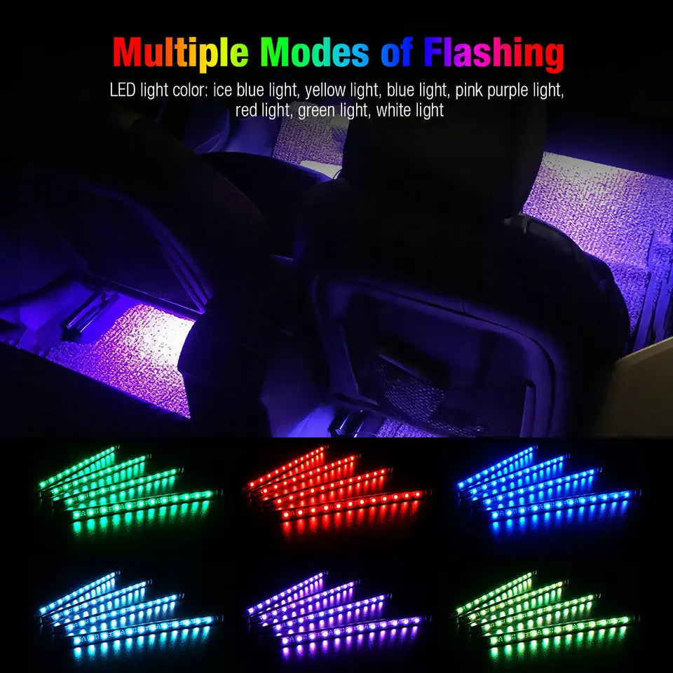 Buy 4 LED Car Interior Footwell Strip Light In UK - Shop Now!