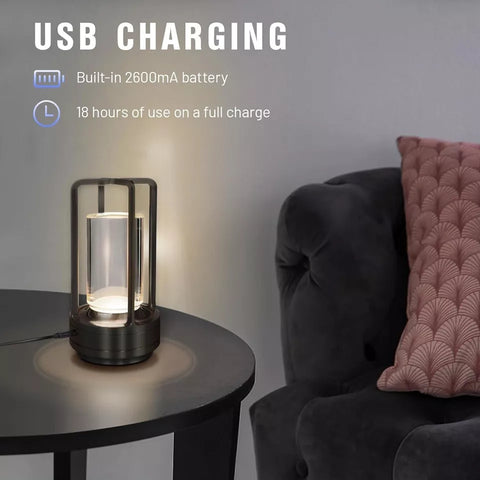 Cool White LED Lamp with Sleek Black Finish

