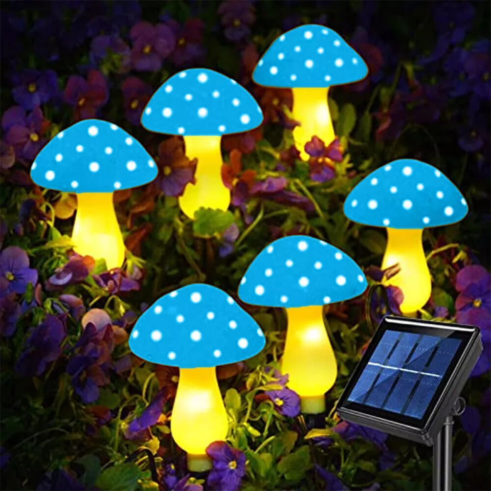 Buy Modern LED Solar Powered Mushroom String Lights In UK - Shop Now!