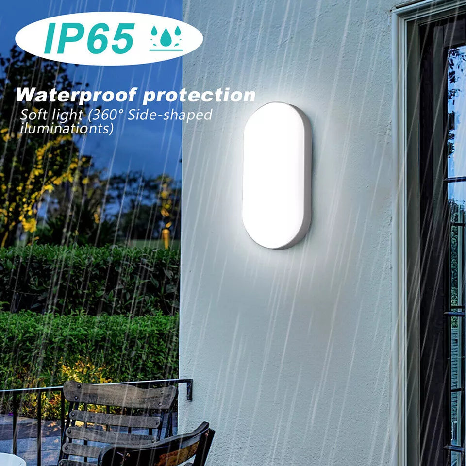 Modern LED Wall Lamp in UK - Wall LED Oval Shape, Outdoor Bulkhead, Waterproof LED Light for Outdoor Garden
