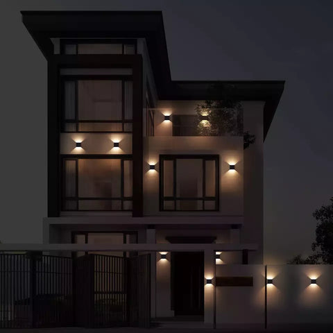 12W Waterproof LED Wall Light Installed Outdoors

