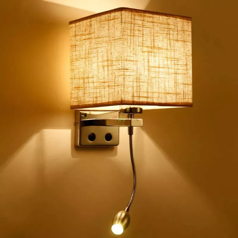 Modern Cloth Wall Lamp In UK - Decorative Light Button Switch Wall Lights Compatible with Living Room
