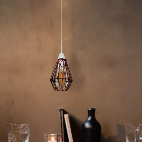 Vintage Ceiling Lightshade Metal Wire Cage Easy Fit Lampshade Hanging Lamp Shade