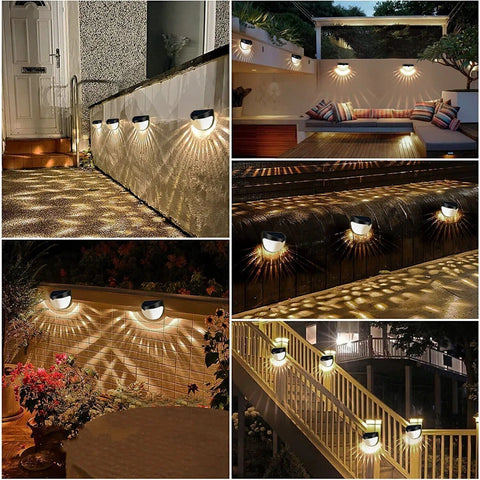 Super Bright Solar Powered LED Fence Wall Lights Outdoor Garden Lamps