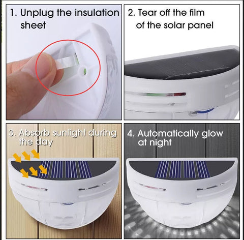 Super Bright Solar Powered LED Fence Wall Lights Outdoor Garden Lamps