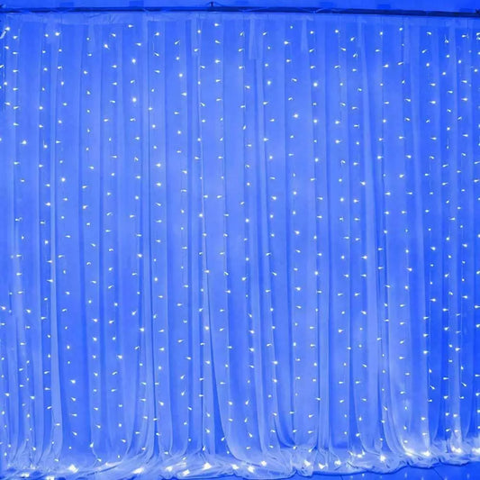 3Mx3M LED Curtain String Fairy Lights In/Outdoor Controller Window Wedding Decor