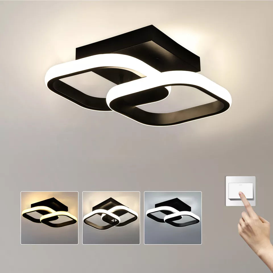 Bright and energy-efficient ceiling light illuminating a stylish bedroom

