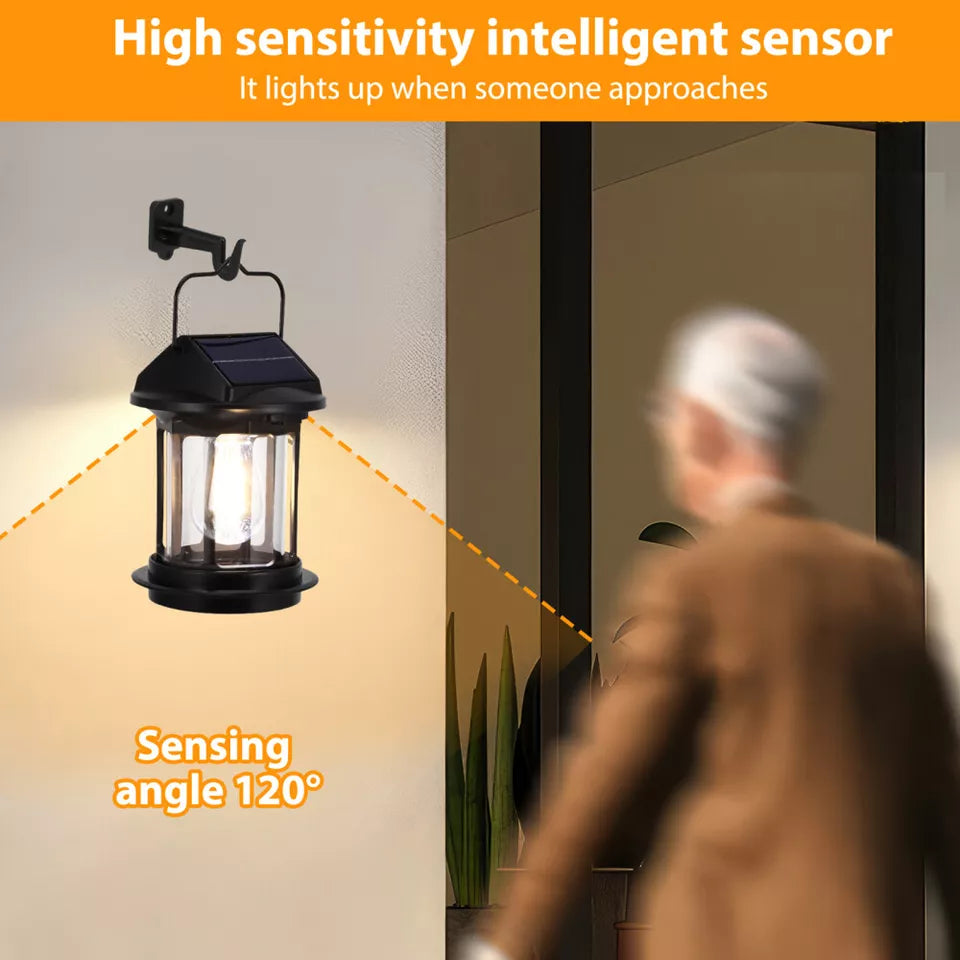 Buy Vintage Solar Powered Motion Sensor Lantern Lamp In UK - Shop Now!