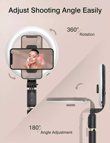 Pack of 3 modern ring lights with flexible gooseneck design.

