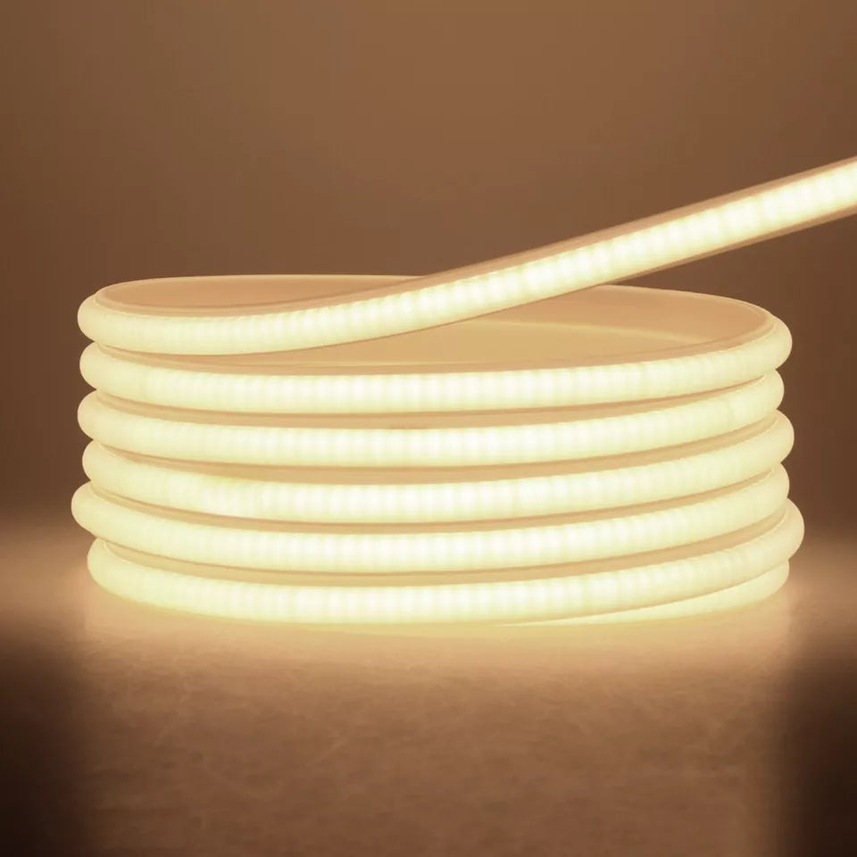 Flexible decorative RGB strip light used along a bedroom wall.

