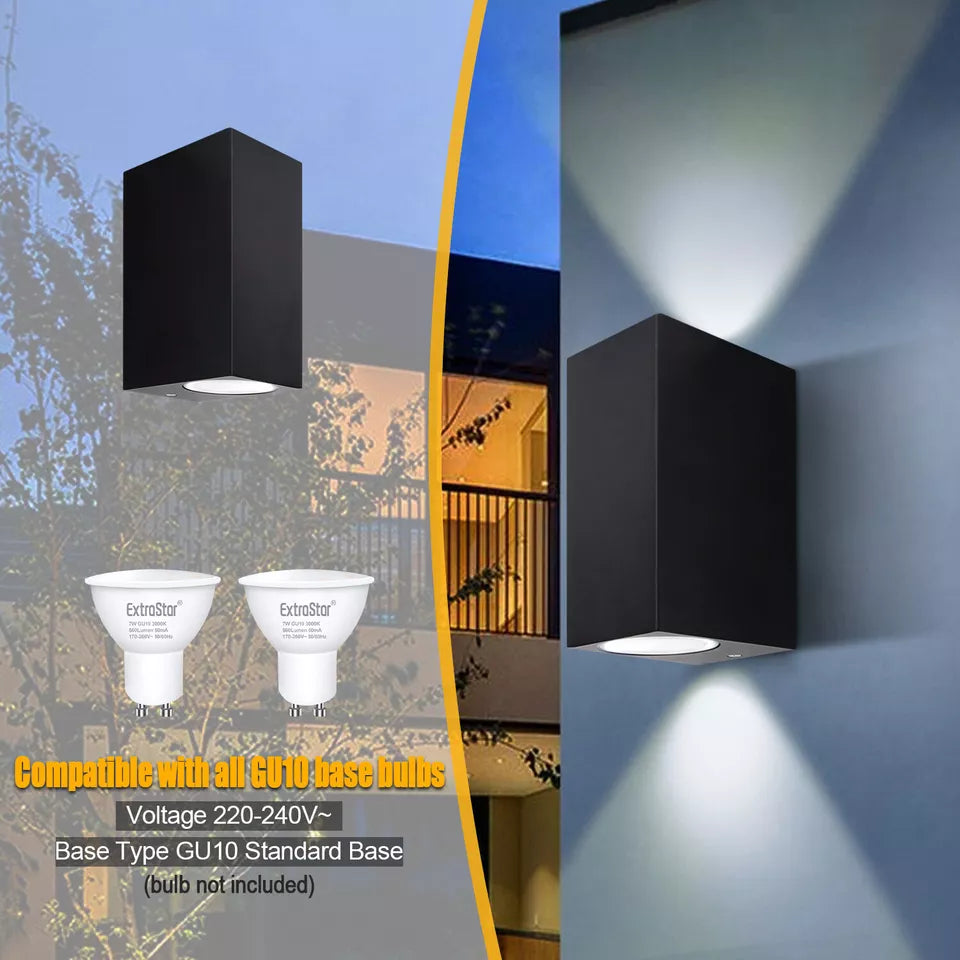Shop Outdoor Wall Lights in the UK! Stylish Rectangle Up/Down design, waterproof IP44, and durable black aluminum. Perfect for porch, patio, and garden – limited stock, buy now!
