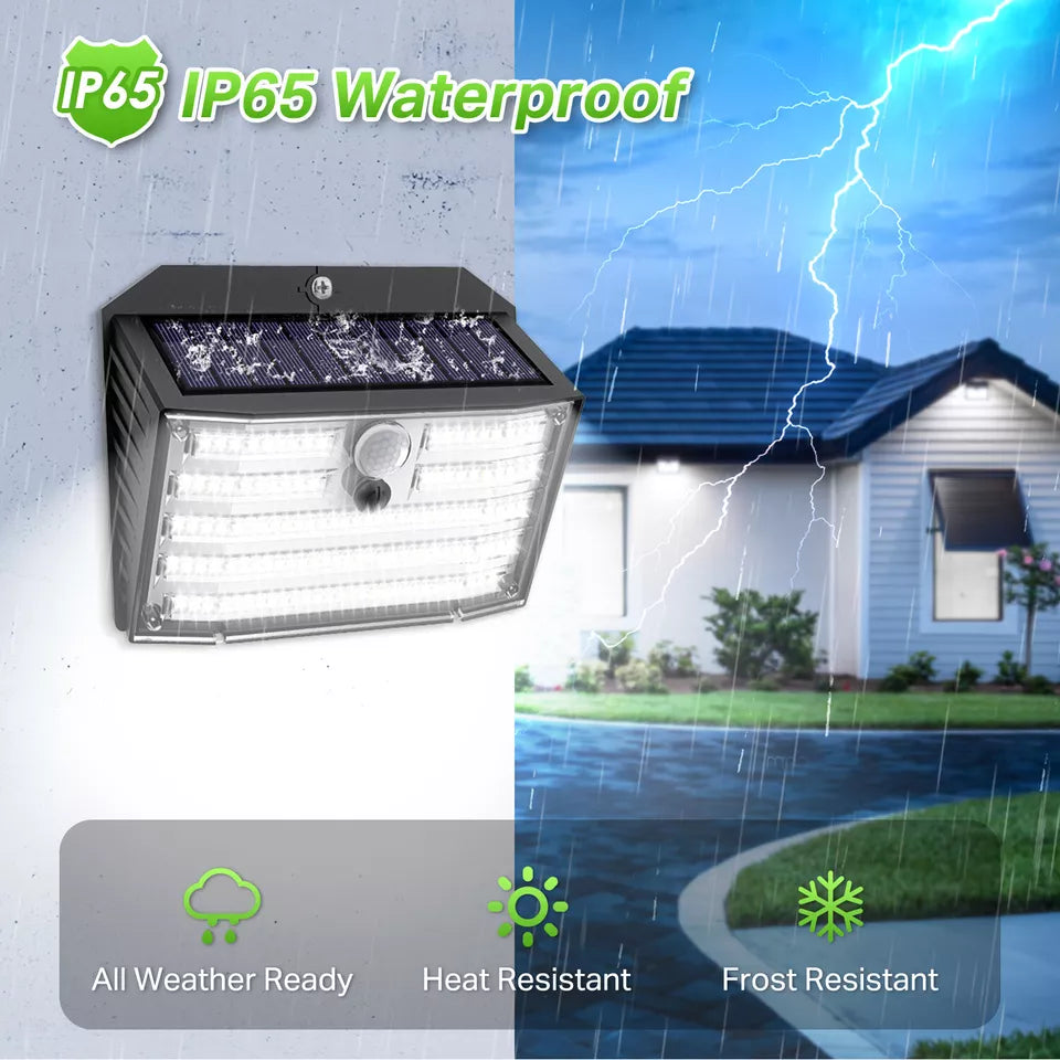 Best Solar Security Lights – 126 LED, IP65, 3 Modes in UK –IP65 Waterproof Solar Lights Outdoor Garden, 3 Modes PIR Solar Powered Wall Lights