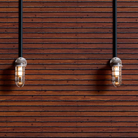 Clear shade industrial wall lighting UK

