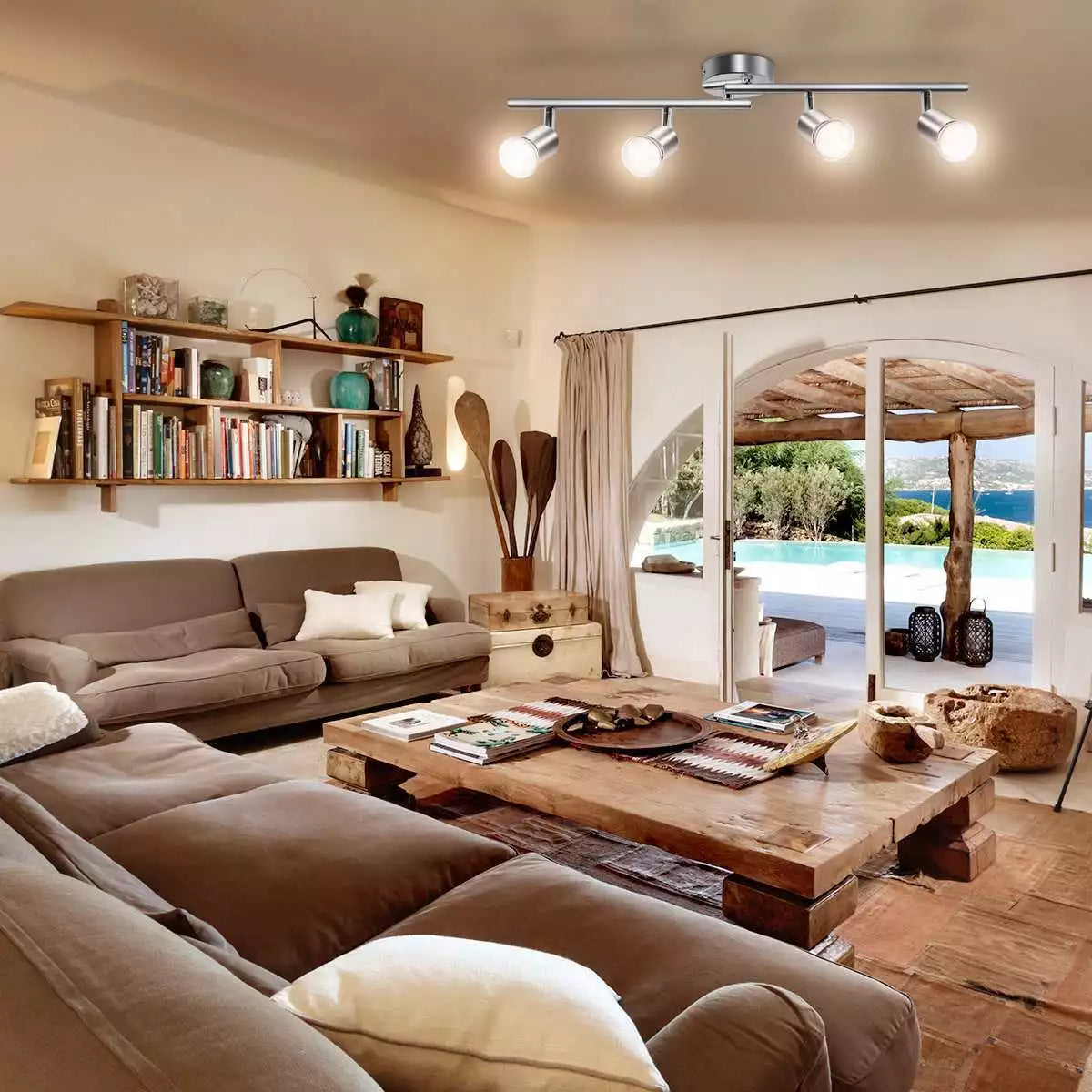Modern 4-Way Decorative Ceiling Spotlight Adjustable in UK