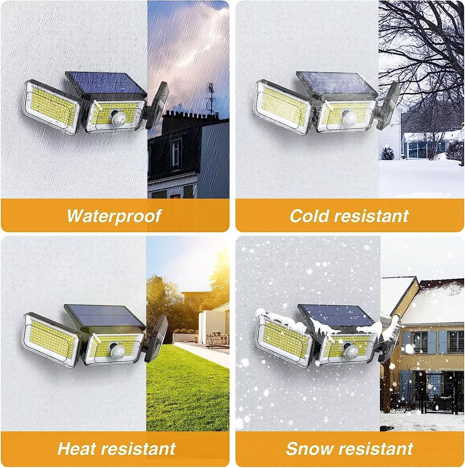 Remote control included with solar PIR light

