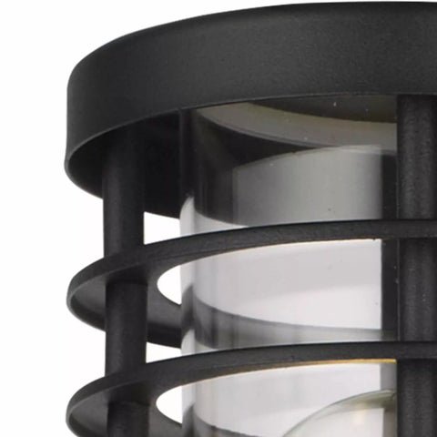 Dual outdoor wall lights illuminating entrance

