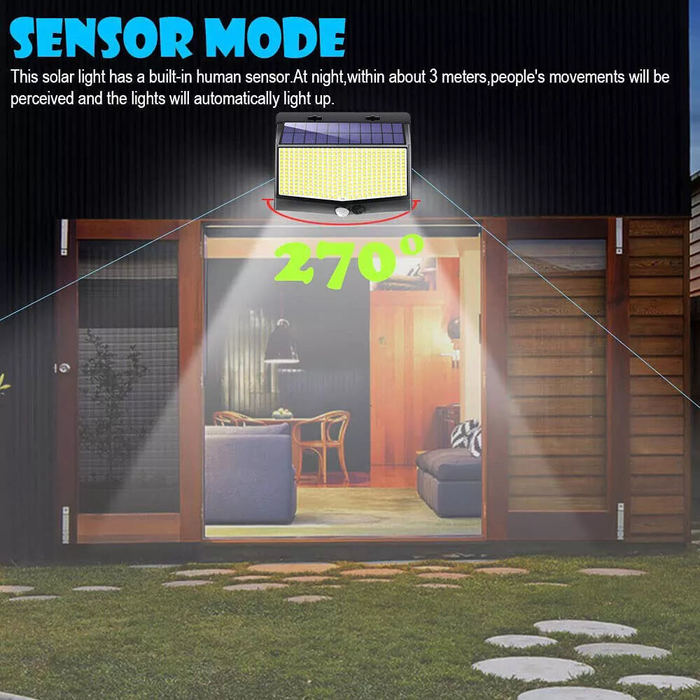 Super Bright Outdoor Solar Lights In UK – IP65, 3 Modes, Motion Sensor, Security Lights
