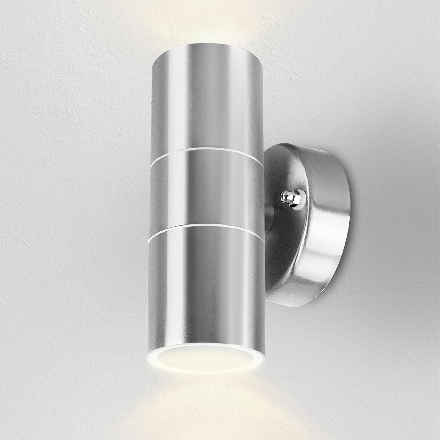 silver outdoor garden up and down wall ligh