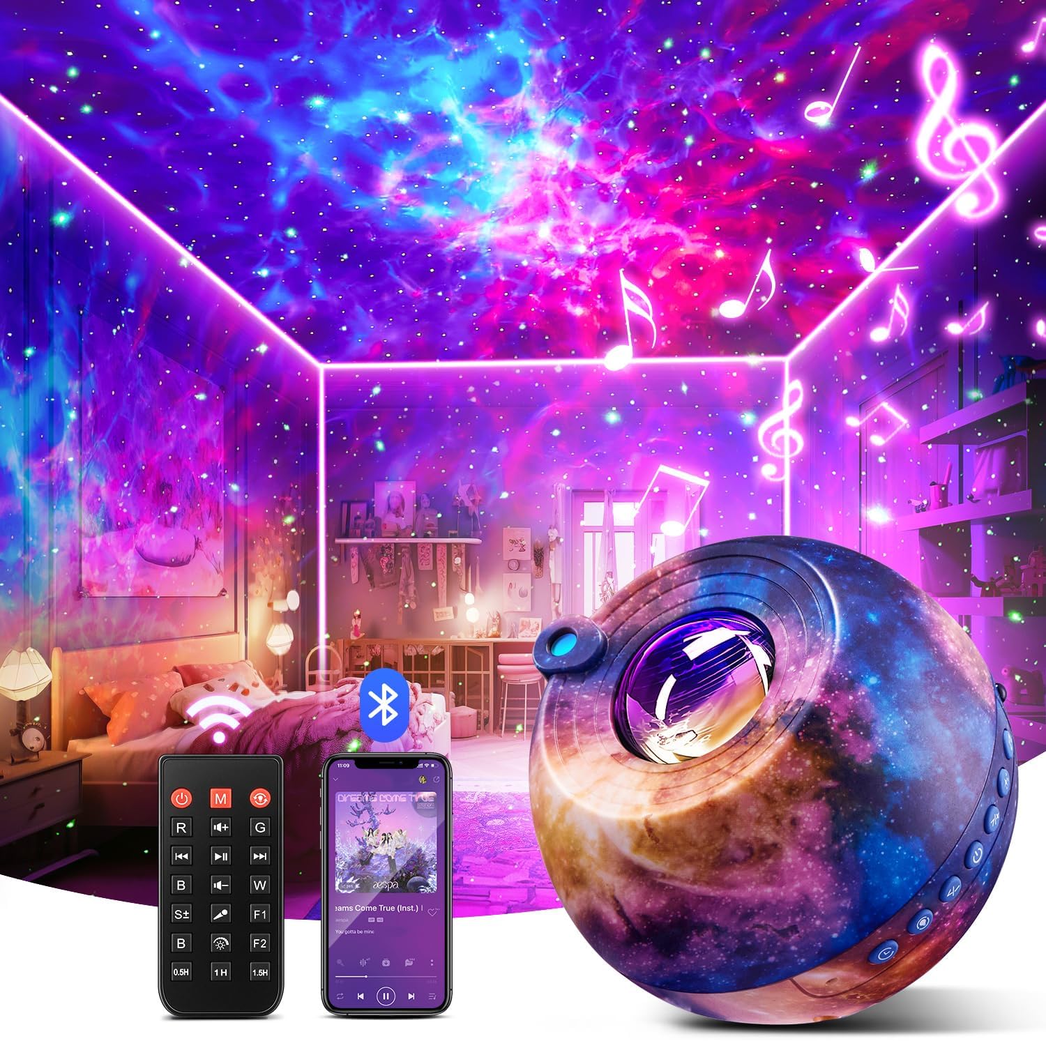 star light galaxy projector for bedroom decor