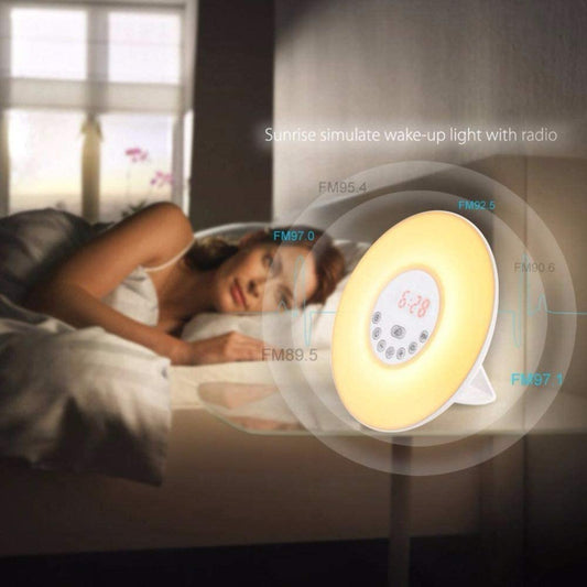 Sunrise Alarm Clocks, Wake Up Light with Sunrise/Sunset Simulation Dual Alarms Bedside Night Lamp Atmosphere Lamp USB Phone Charging Port - thelights4u.com