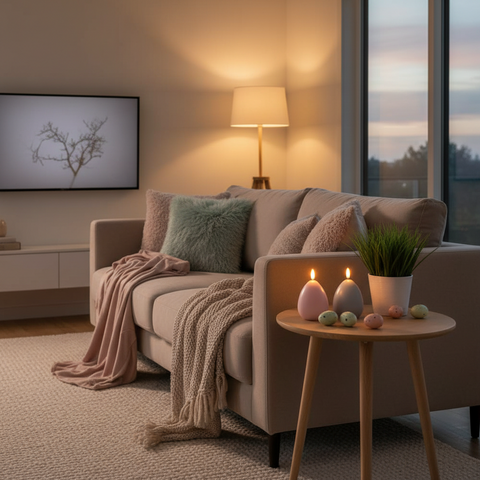 LED Wax Egg Candles Set of 2, Flameless Decorative Egg Candles for Easter Display