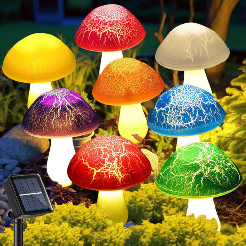 LED Outdoor Solar Powered Mushroom String Lights in UK - Shop Now!
