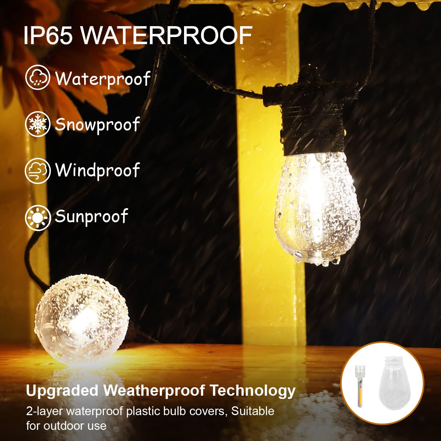 IP65 Waterproof outdoor lighting set displayed in garden
