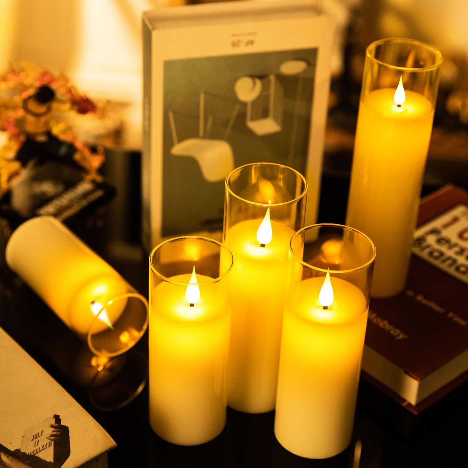 wedding decor flameless candles set