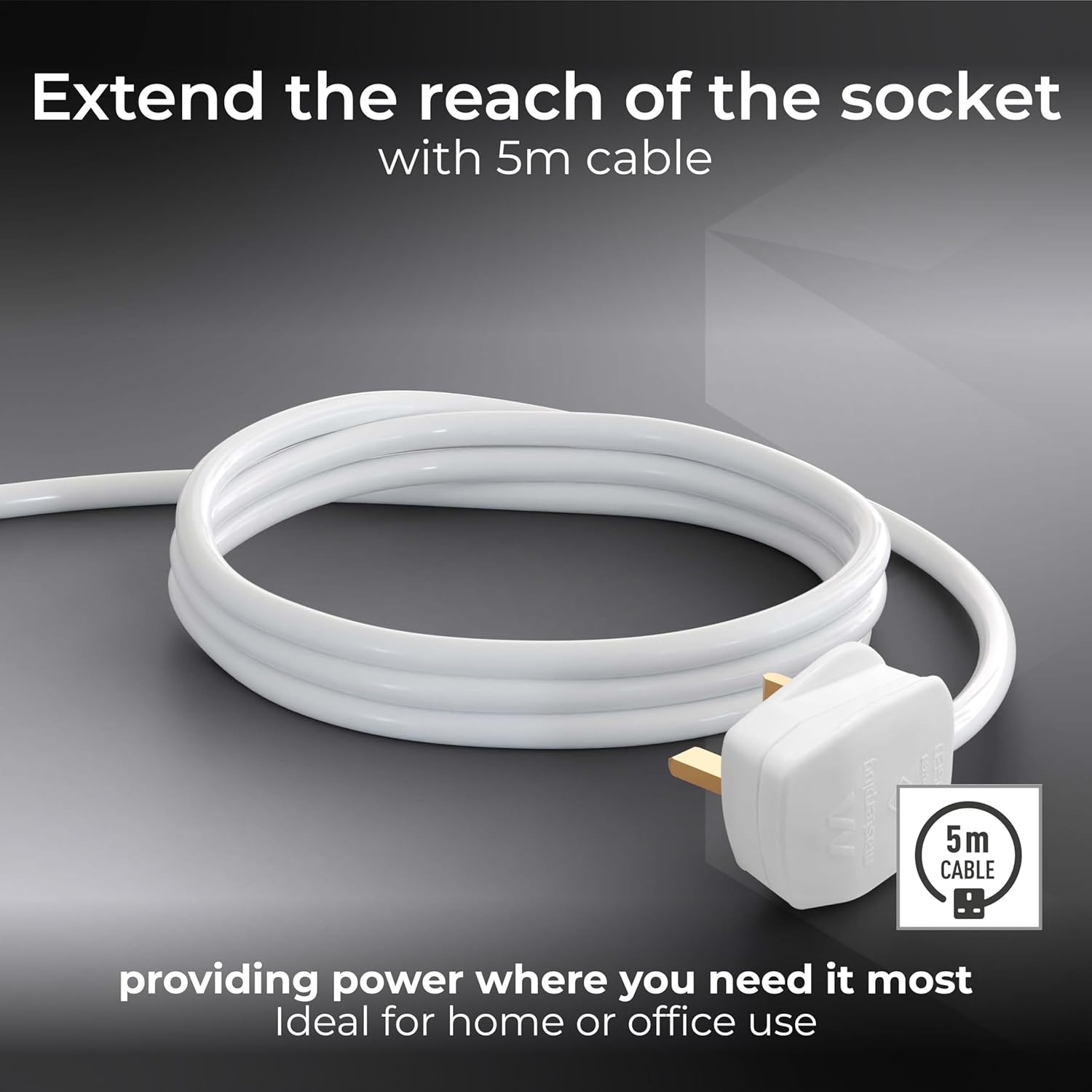 white extension cable UK

