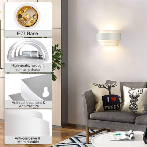 white metal LED wall fixture

